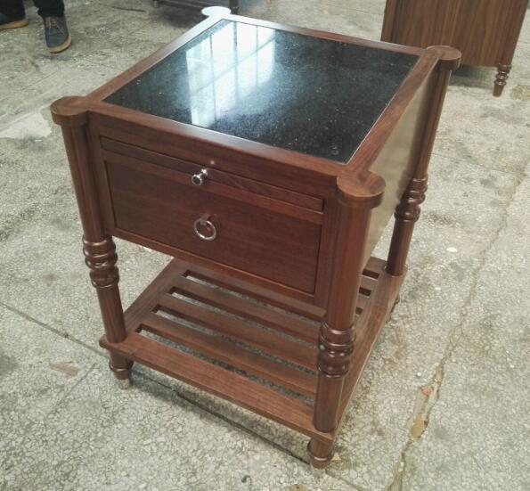 1 madeira superior da noz das tabelas de cabeceira do hotel da pedra da gaveta para a sala de visitas 2