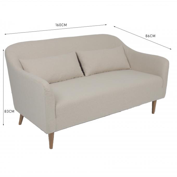 ODM clássico 2 de linho Seater Sofa With Wooden Leg 1