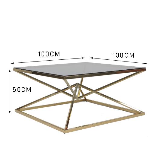 Mesa de centro de sobreposição do quadro do metal dos triângulos 0.5cbm com vidro limpo 0