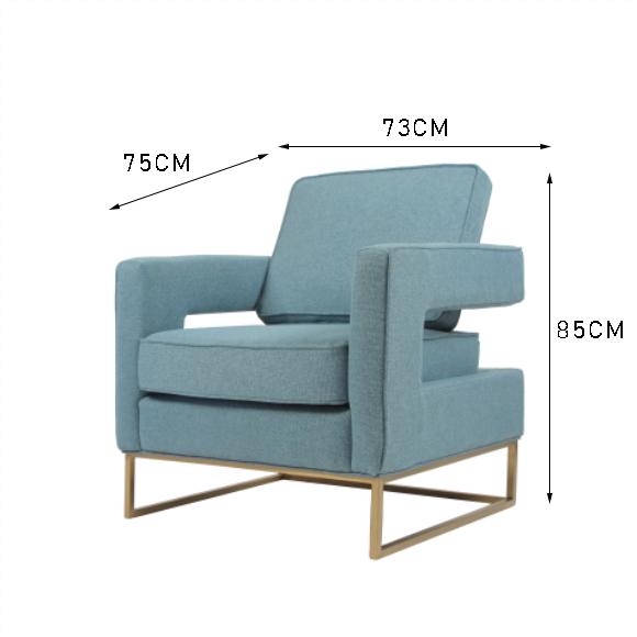 única sala de visitas Sofa With Hallow Metal Base de 83*75*85cm 0