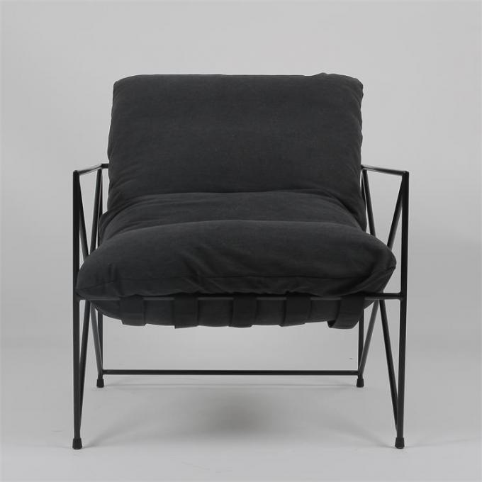 Tela preguiçosa Sofa With Down Filling do ODM do lazer do ferro forjado única 1