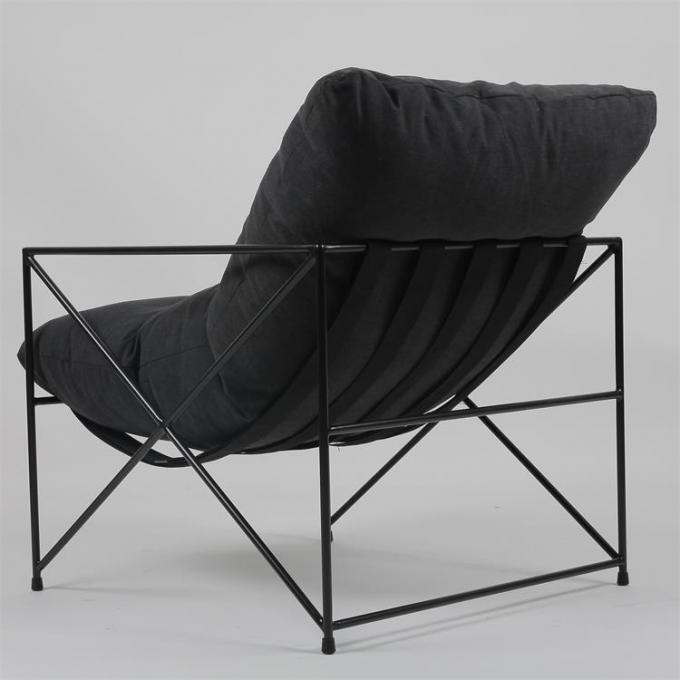 Tela preguiçosa Sofa With Down Filling do ODM do lazer do ferro forjado única 2