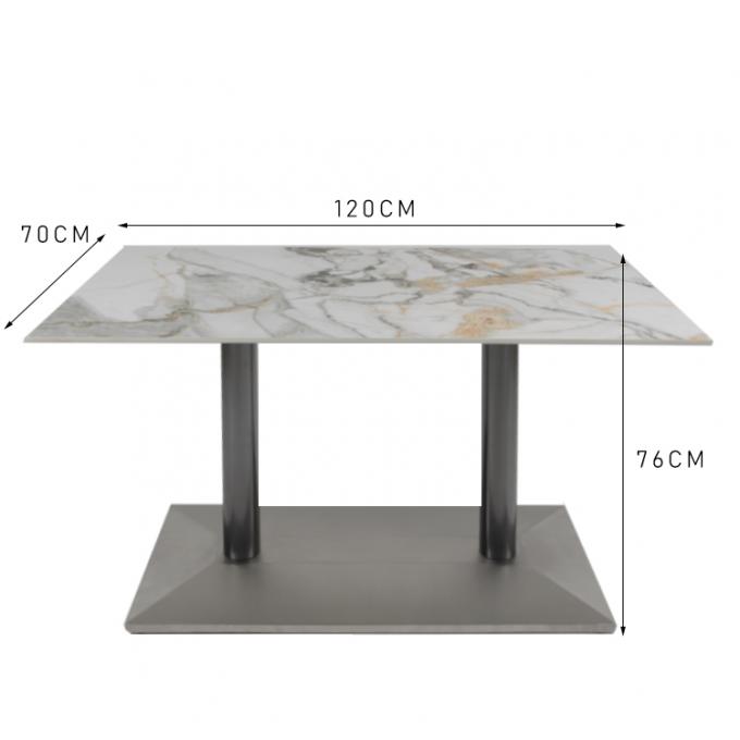 Mesa de jantar luxuosa do suporte do mármore do OEM do quadrado 0