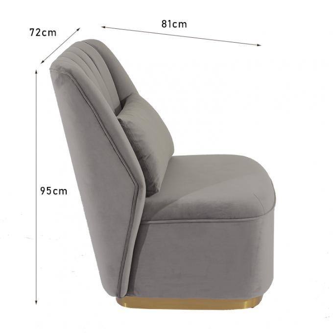 tela Gray Armchair For Cafe de veludo do lazer da altura de 95cm 0
