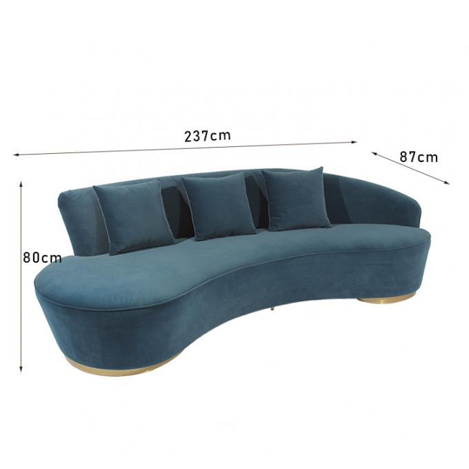 EPE envolveu a tela moderna Sofa With Stainless Steel Base de veludo 0