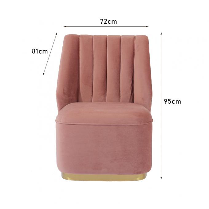 O estilo nórdico adornou a altura moderna do sofá 95cm da tela de veludo do rosa 0