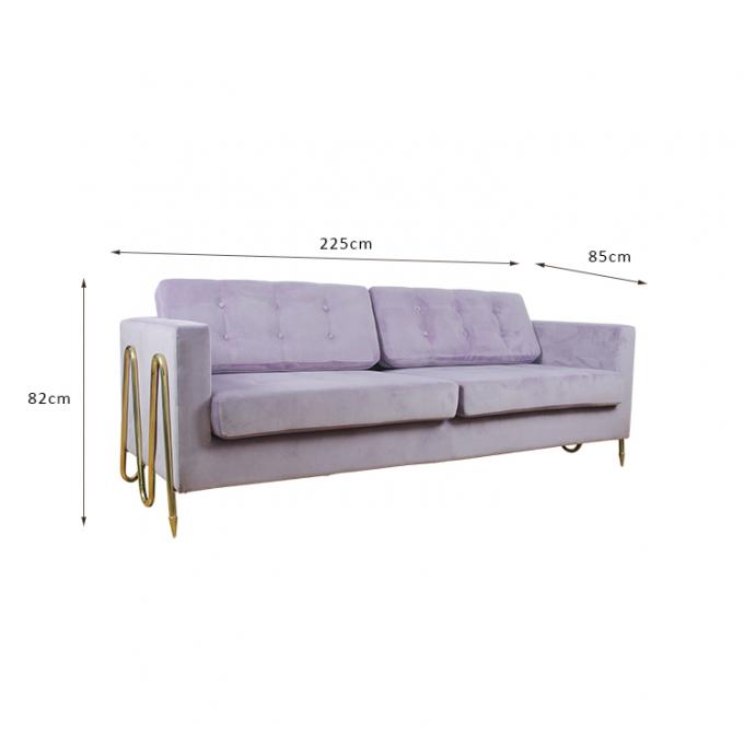 Sala de visitas pequena Sofa Unified Decoration moderno da tela de veludo do apartamento 0