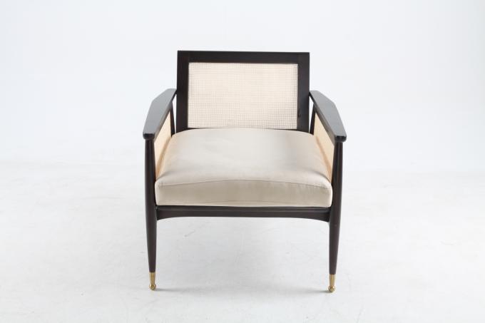 As cadeiras tecidas da tela da sala de visitas Rattan de linho de madeira personalizaram 0