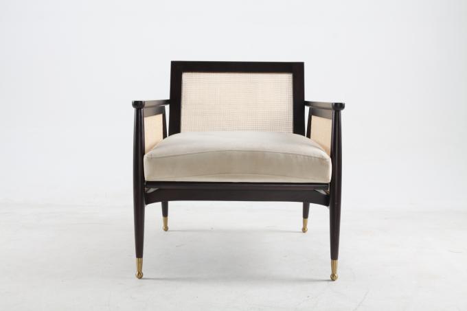 As cadeiras tecidas da tela da sala de visitas Rattan de linho de madeira personalizaram 1