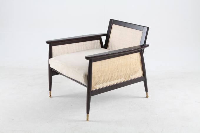 As cadeiras tecidas da tela da sala de visitas Rattan de linho de madeira personalizaram 2
