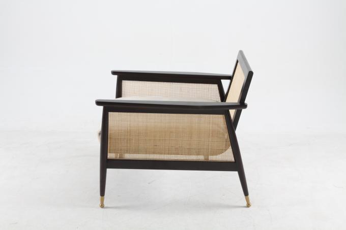 As cadeiras tecidas da tela da sala de visitas Rattan de linho de madeira personalizaram 3