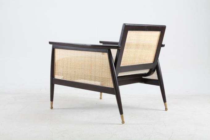 As cadeiras tecidas da tela da sala de visitas Rattan de linho de madeira personalizaram 4