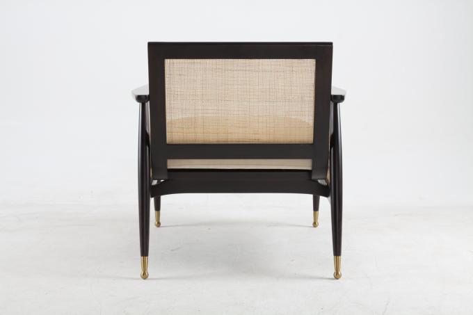 As cadeiras tecidas da tela da sala de visitas Rattan de linho de madeira personalizaram 5