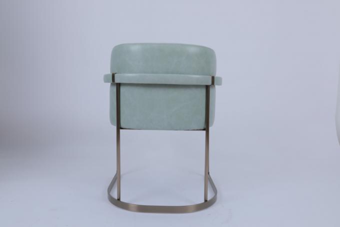 Anúncio publicitário de jantar de aço inoxidável escovado da cadeira da sala de visitas luxuosa de bronze do vinil 1