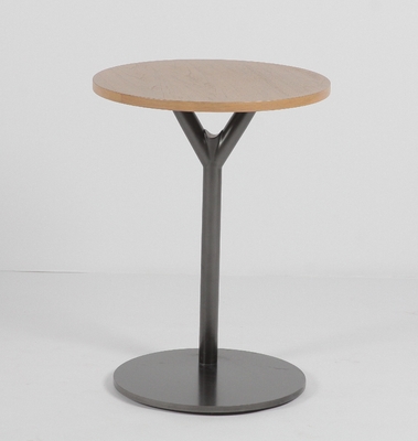 comprar Madeira da forma redonda e contemporâneo lateral da tabela do café do metal Fabricação em linha