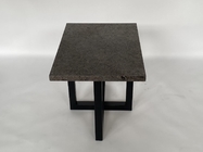 Stone Top Bedside Coffee Table Stainless Steel Base Luxury Modern