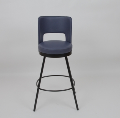 comprar Tamborete de barra azul do quadro do metal do preto do coxim da tela para o luxo moderno da sala de visitas Fabricação em linha