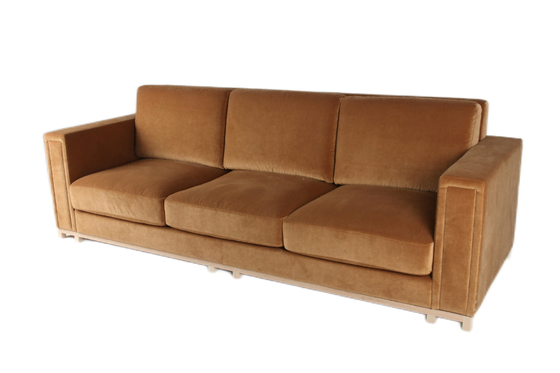 comprar Quadro alaranjado da madeira maciça de Seat do sofá 3 da sala de visitas da casa de veludo Fabricação em linha