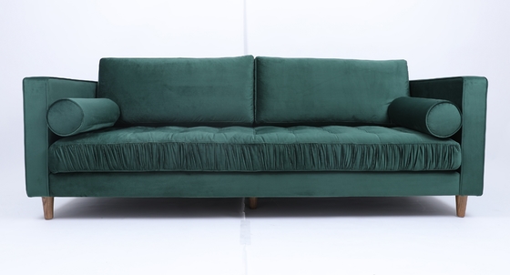 comprar Tela industrial retro 3 Seater Sofa Homestay Light Luxury Green de veludo do estilo Fabricação em linha