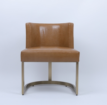 comprar Cadeira de jantar de lazer em metal dourado para hotel, sala de estar e couro dourado Fabricação em linha