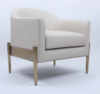 comprar Poltrona para sala de estar de tecido branco, sofá de luxo, confortável, estrutura de metal dourado Fabricação em linha