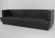 Black Oak Wood Long Banquette Sofa Sheraton Hotel Luxury Design With Pillows