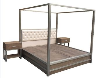comprar A mobília do quarto da rainha do quadro do metal ajusta a madeira de carvalho do rei Bed With Light Fabricação em linha