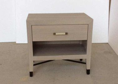 comprar Suporte cinzento de madeira da noite da cor da parte superior do folheado HPL da madeira de carvalho, tabela do lado da cama Fabricação em linha