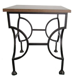 comprar Metal durável e parte superior lateral de madeira da estratificação da tabela com revestimento do revestimento do pó preto Fabricação em linha