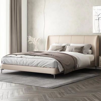 comprar Cama de hotel de luxo em estilo europeu de estofado bege Fabricação em linha