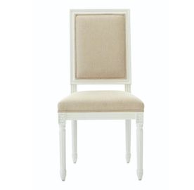 comprar Cadeira de jantar de madeira da tela de linho natural branca do quadro da madeira de carvalho Fabricação em linha
