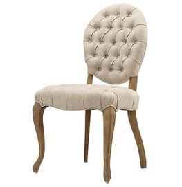 comprar Quadro natural da madeira de carvalho com a cadeira de jantar de madeira da tela de linho traseira oval Fabricação em linha