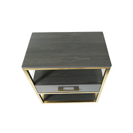 comprar A madeira de carvalho folheia 1 gaveta que o lado pequeno do quarto apresenta com quadro de bronze do metal Fabricação em linha