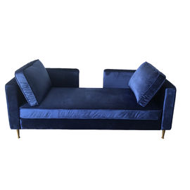 comprar Sala de visitas azul Sofa With Gold Metal Legs de veludo da cor do projeto moderno Fabricação em linha