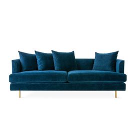 comprar Sofá azul europeu de veludo do projeto moderno do estilo com base de aço inoxidável do metal Fabricação em linha
