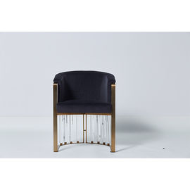 comprar A sala de visitas de estofamento da forma deita o acrílico grosso limpo Blue Velvet com base do metal Fabricação em linha