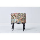 Elegant black with grain Wood Frame Chair French Style Chair Crazy birds Fabric Antique Armchair Accent chair