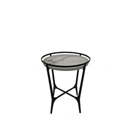 comprar ferro com o pó que reveste a mesa de centro superior de mármore branca e preta para a sala de visitas, tabela de chá pequena, tabela lateral Fabricação em linha
