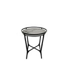 iron with powder coating white and black marble top coffee table for living room, small tea table, side table
