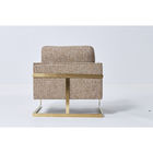 Natural Linen Material Fabric Brown Color Sofas For Small Spaces , Long Life