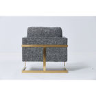 Modern Style Living Room Couches , Natural Linen Material Fabric Grey Couches