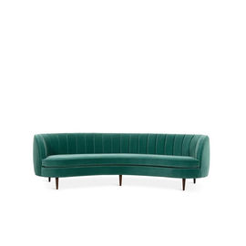 comprar Projeto de Sofa Chair Curved Back Simple da tela de veludo de estofamento moderno com o sofá preto do pé da madeira maciça Fabricação em linha