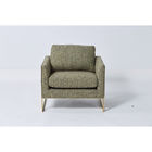 Fashion Living Room Couches Natural Linen Material Fabric Green With Metal Base