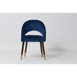 comprar Tela de Concreted Blue Velvet da forma que janta cadeiras com pés da madeira maciça e do metal Fabricação em linha