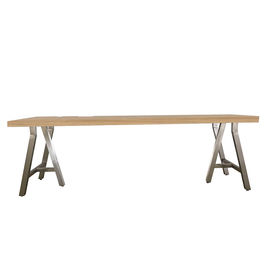 comprar Mesa estando livre com pés de alumínio escovados do cavalete do metal, mesa da mobília do hotel de luxo de escrita moderna da aparência Fabricação em linha
