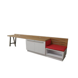 comprar Painel de alto brilho de Hilton Garden Inn Modern Luxury com a mesa de escrita de aço inoxidável escovada do suporte da bagagem de estofamento Fabricação em linha