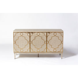comprar Console contínuo dos meios dos armários do quadro de madeira três do carvalho com Tab Pulls de bronze Fabricação em linha