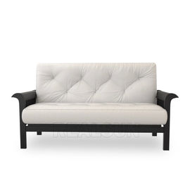 comprar Tela de alumínio Sofa Upholstery With White Velvet dois Seater do quadro preto do metal Fabricação em linha