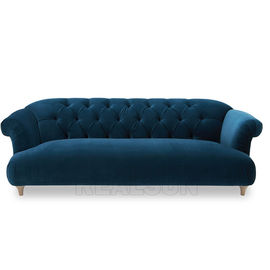comprar Recliner de madeira sofá luxuoso estofado do banquete da tela de linho da mobília da sala de visitas Fabricação em linha