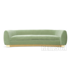 comprar Tela luxuoso de veludo do verde da base do metal de Sofa Home Furniture Golden Brass de angorá Fabricação em linha